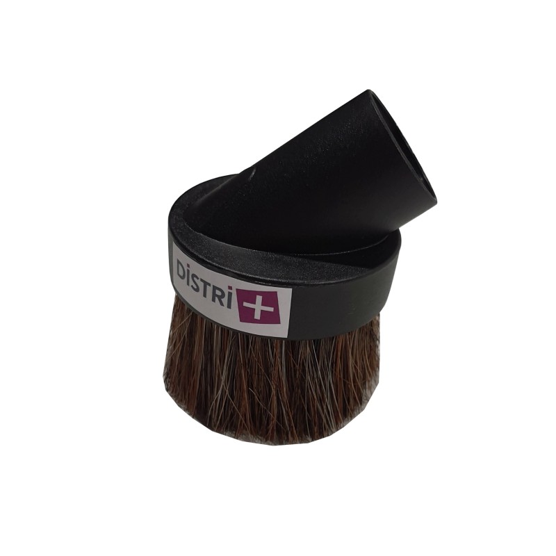 Distri+ - Brosse meuble ronde en crin de cheval pour aspirateur allant sur des tubes de diamètre 32mm - Largeur 6,5cm