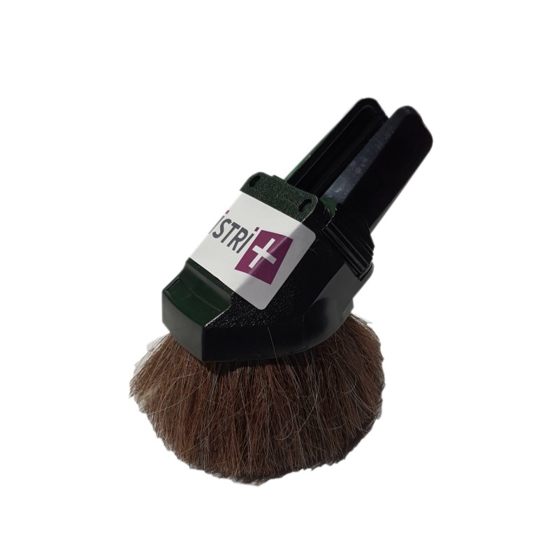 Distri+ - 2 en 1 Brosse meuble ronde en crin de cheval + suceur triangulaire pour aspirateur allant sur des tubes de diamètre