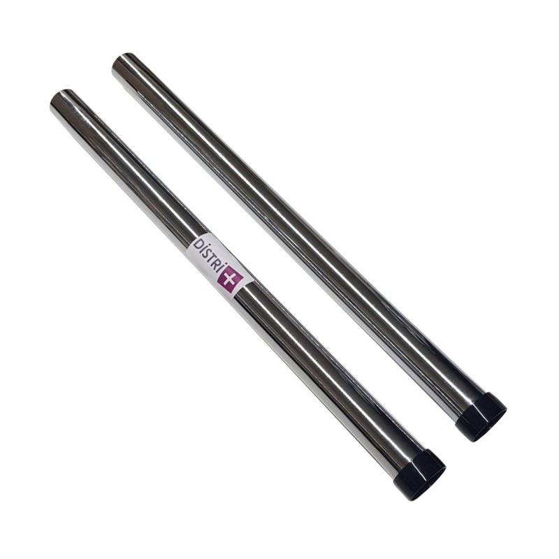 Distri+ - Lot de 2 tubes métal en acier chromé pour aspirateur - Diamètre : 32mm - Longueur 50cm