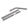 Distri+ - Lot de 2 tubes + 1 coude métal en acier chromé pour aspirateur Taski, Numatic... - Diamètre : 38mm