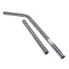 Distri+ - Lot de 2 tubes + 1 coude métal en acier chromé pour aspirateur Taski, Numatic... - Diamètre : 38mm