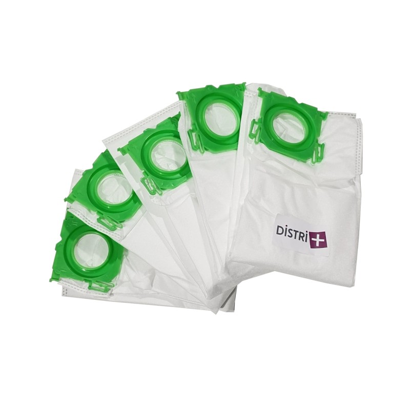 Distri+ - Sac aspirateur compatible ARGOS TS31, TS37 - SEBO X1 à X5, XP1 à XP3, 370, 470, C1 à C3 - ... - La pochette de 5 s