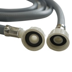 Distri+ - tuyau d'arrivée d'eau universel avec JOINT - femelle/femelle droit/coudé 3/4" - 1,50 m - lave linge et lave vaisselle
