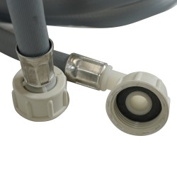 Distri+ - tuyau d'arrivée d'eau universel avec JOINT - femelle/femelle droit/coudé 3/4" - 6 m - lave linge et lave vaisselle