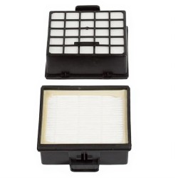 Distri+ - Lot de 2 filtres aspirateur (1 filtre Hepa, 1 filtre moteur) compatible avec Bosch, Siemens - Alternative pour réf.