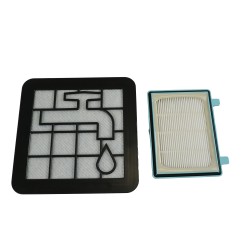 Distri+ - lot de 2 filtres aspirateur (1 Hepa, 1 moteur) compatible avec Philips PowerPro Compact, PowerPro City, PowerPro Acti