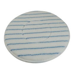 Distri+ - Pad/disque de nettoyage universel pour monobrosse ou autolaveuse en microfibre polyester - ø 406 mm - blanc rayures