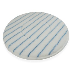 Distri+ - Pad/disque de nettoyage universel pour monobrosse ou autolaveuse en microfibre polyester - ø 406 mm - blanc rayures