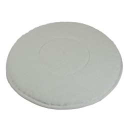 Distri+ - Pad/disque de nettoyage universel pour monobrosse ou autolaveuse en microfibre polyester - ø 406 mm - blanc