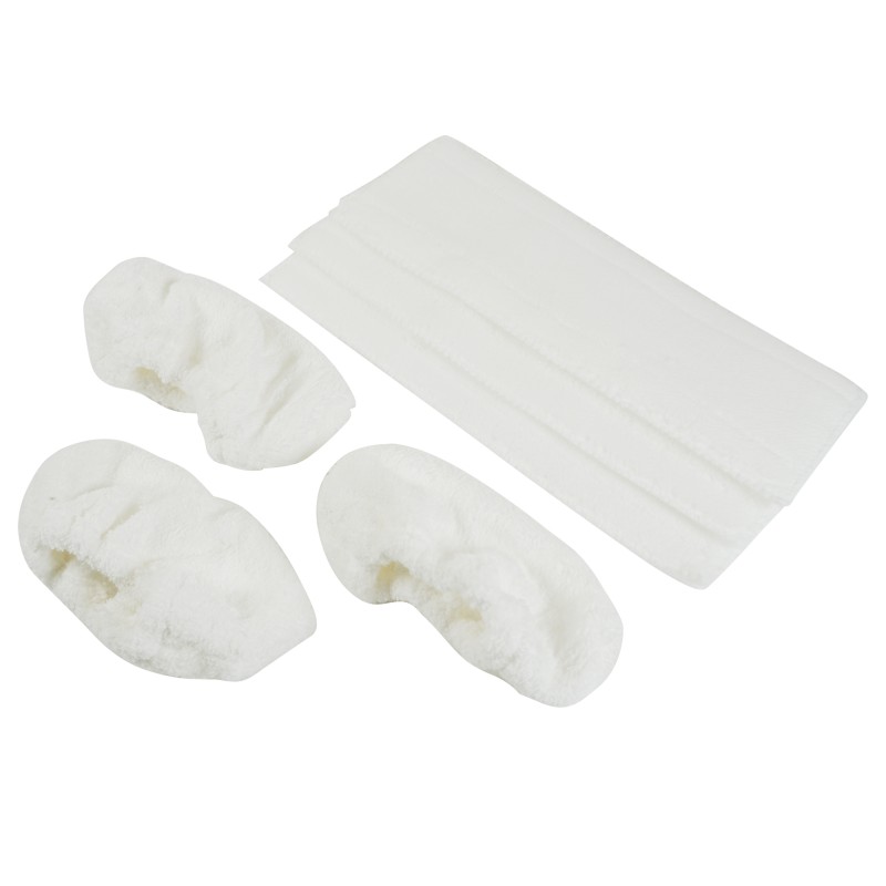 Distri+ - Lot de 3 serpillères EasyFix + 3 bonnettes microfibre pour nettoyeur vapeur - compatible avec Karcher SC1, 2, 3, 4