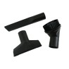 Distri+ - Lot de 3 accessoires universels pour aspirateur ø 32 mm - suceur Long Plat + Brosse Ronde + suceur Triangulaire comp