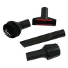 Distri+ - Lot de 4 accessoires universels pour aspirateur ø 32-38 mm - suceur Long Plat + Brosse Ronde + suceur Triangulaire +