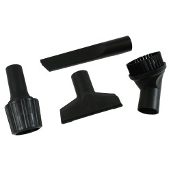 Distri+ - Lot de 4 accessoires universels pour aspirateur ø 32-38 mm - suceur Long Plat + Brosse Ronde + suceur Triangulaire +