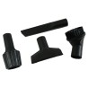 Distri+ - Lot de 4 accessoires universels pour aspirateur ø 32-38 mm - suceur Long Plat + Brosse Ronde + suceur Triangulaire +