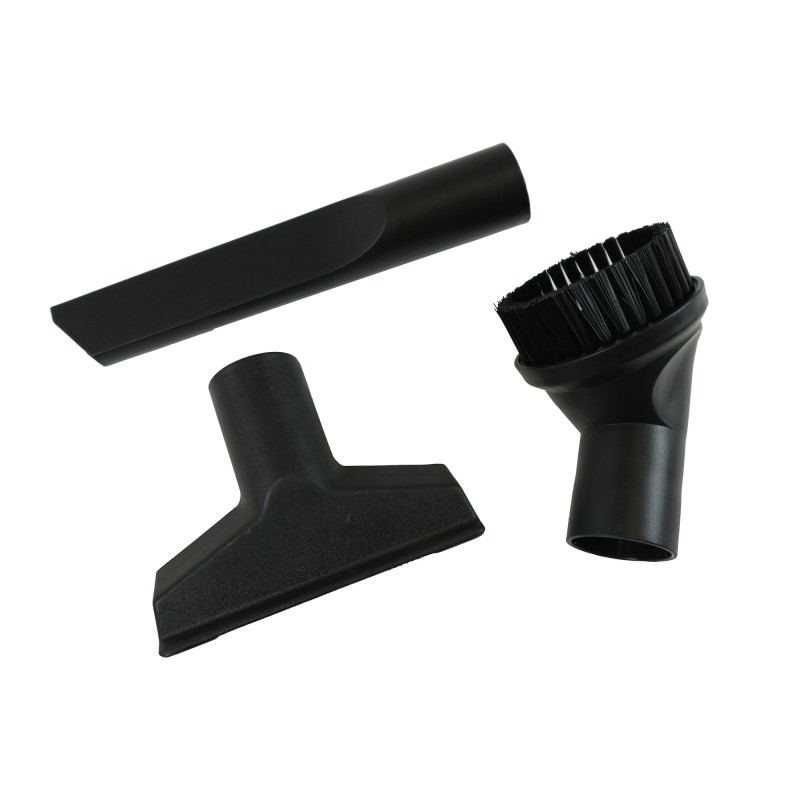 Distri+ - Lot de 3 accessoires universels pour aspirateur ø 35 mm - suceur Long Plat + Brosse Ronde + suceur Triangulaire