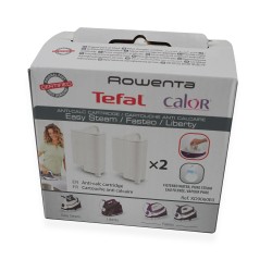 Distri+ - Lot de 2 cartouches filtrantes anti-calcaire pour centrale vapeur - Compatible avec Rowenta, Calor, Tefal Easy Steam,