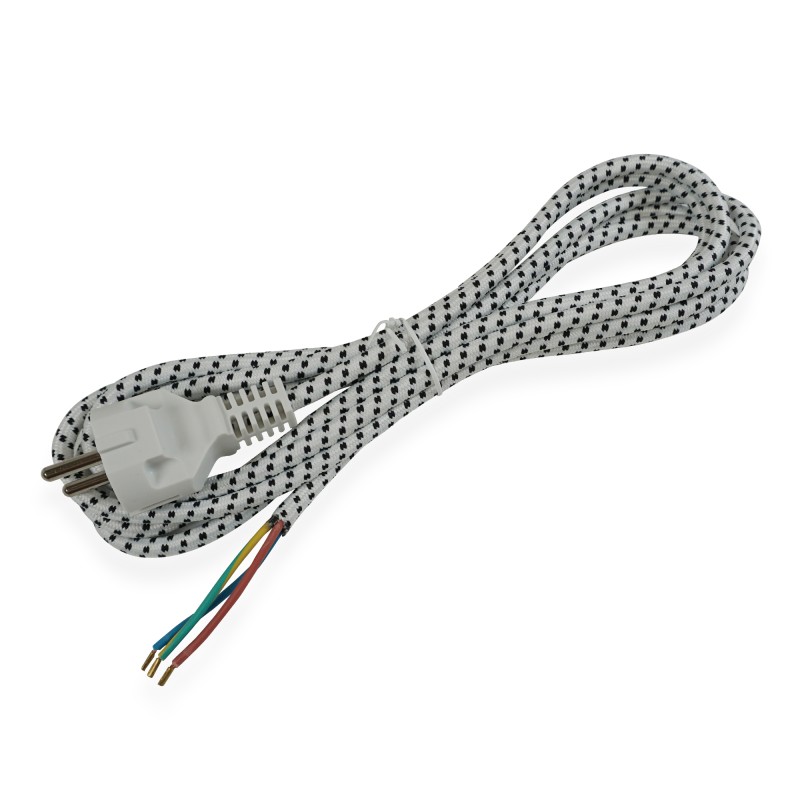 Distri+ - Cordon électrique pour fer à repasser et centrale vapeur - longueur 3 m - 3x0.75 mm² - universel