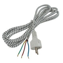 Distri+ - Cordon électrique pour fer à repasser et centrale vapeur - longueur 3 m - 3x0.75 mm² - universel