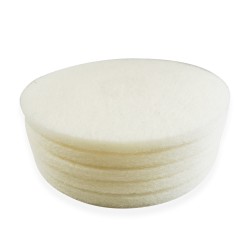 Distri+ - Lot de 5 Superpads Blanc 406 mm (16") - disque de Polissage non abrasif pour monobrosse et autolaveuse - finition bri