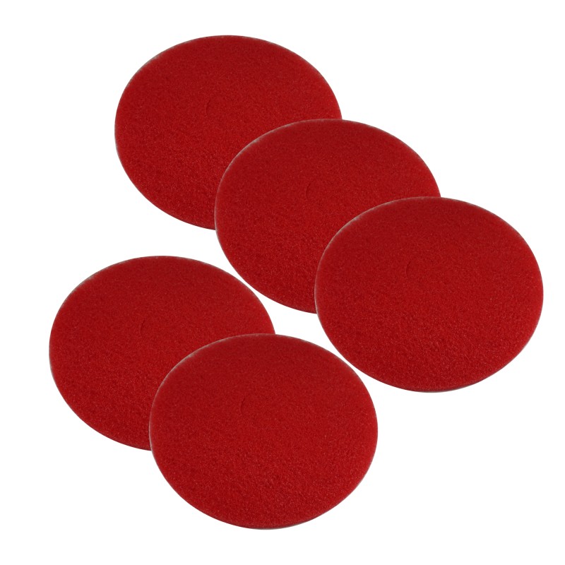 Distri+ - Lot de 5 Superpads rouge 432 mm (17") - disque de nettoyage par pulvérisation pour monobrosse et autolaveuse - frict