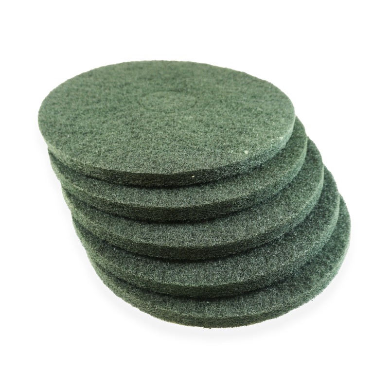 Distri+ - lot de 5 Superpads vert 432 mm (17") - disque de nettoyage à l'eau pour monobrosse et autolaveuse - entretien régul