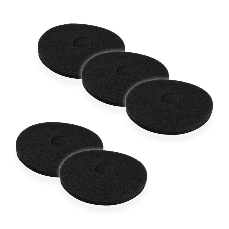 Distri+ - Lot de 5 Superpads Noir 432 mm (17") - disque de nettoyage de base pour monobrosse et autolaveuse - entretien réguli
