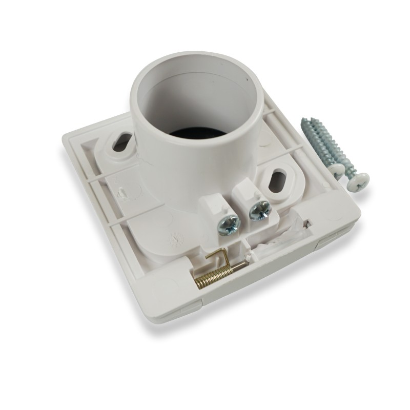 Distri+ - Prise d'aspiration centralisée carrée S-Vex avec couvercle 8x8 cm- compatible plaque de montage carrée et rectangu