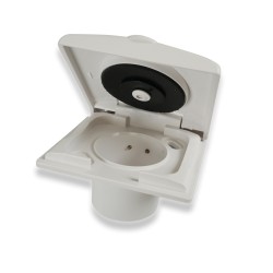 Distri+ - Prise d'aspiration centralisée carrée S-Vex avec couvercle 8x8 cm- compatible plaque de montage carrée et rectangu