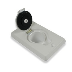 Distri+ - Prise d'aspiration centralisée rectangulaire R-Vex avec couvercle rond ø 36 mm - Plastiflex - compatible plaque de