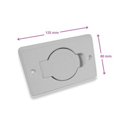 Distri+ - Prise d'aspiration centralisée rectangulaire R-Vex avec couvercle rond ø 36 mm - Plastiflex - compatible plaque de